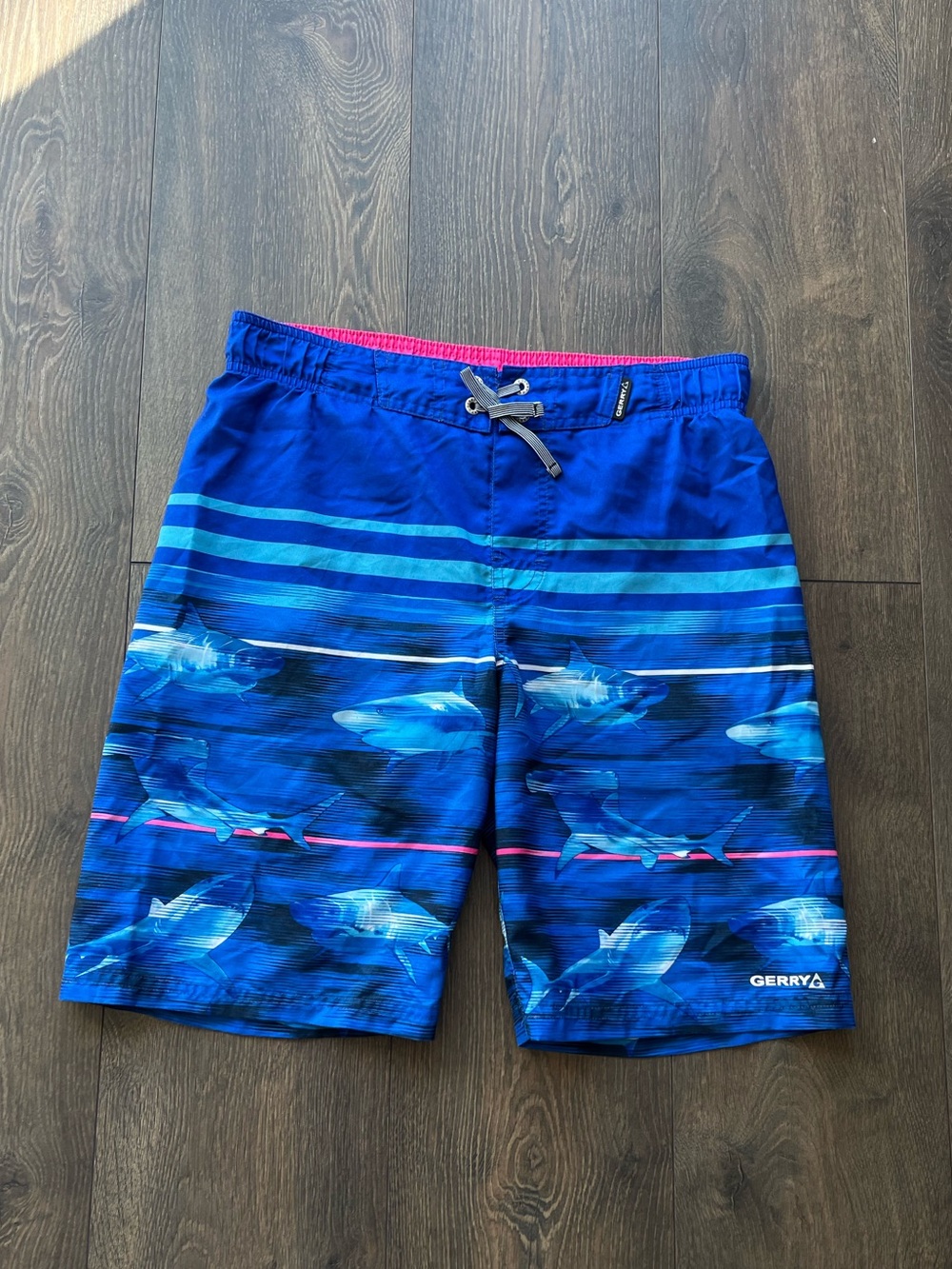 Gerry Shark Print Swim Board Shorts